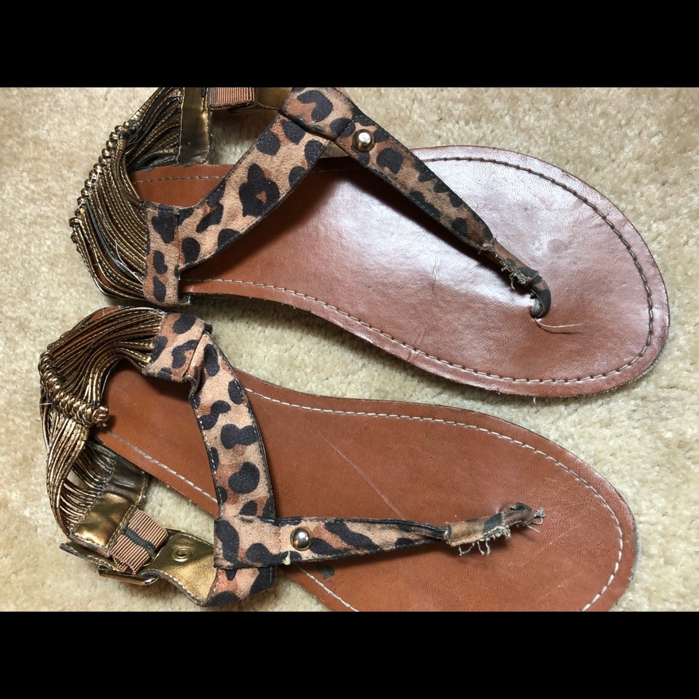 Cheetah print sandals